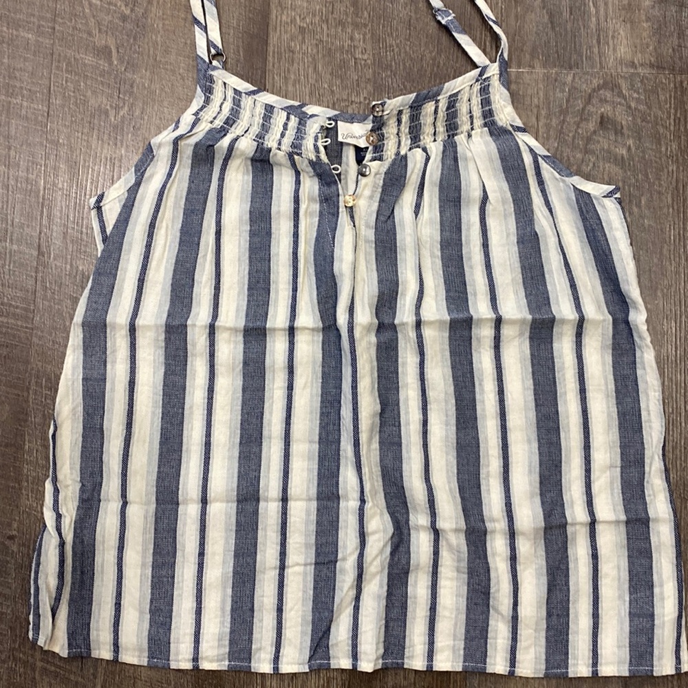 Universal Thread denim blue and cream striped tank size xs